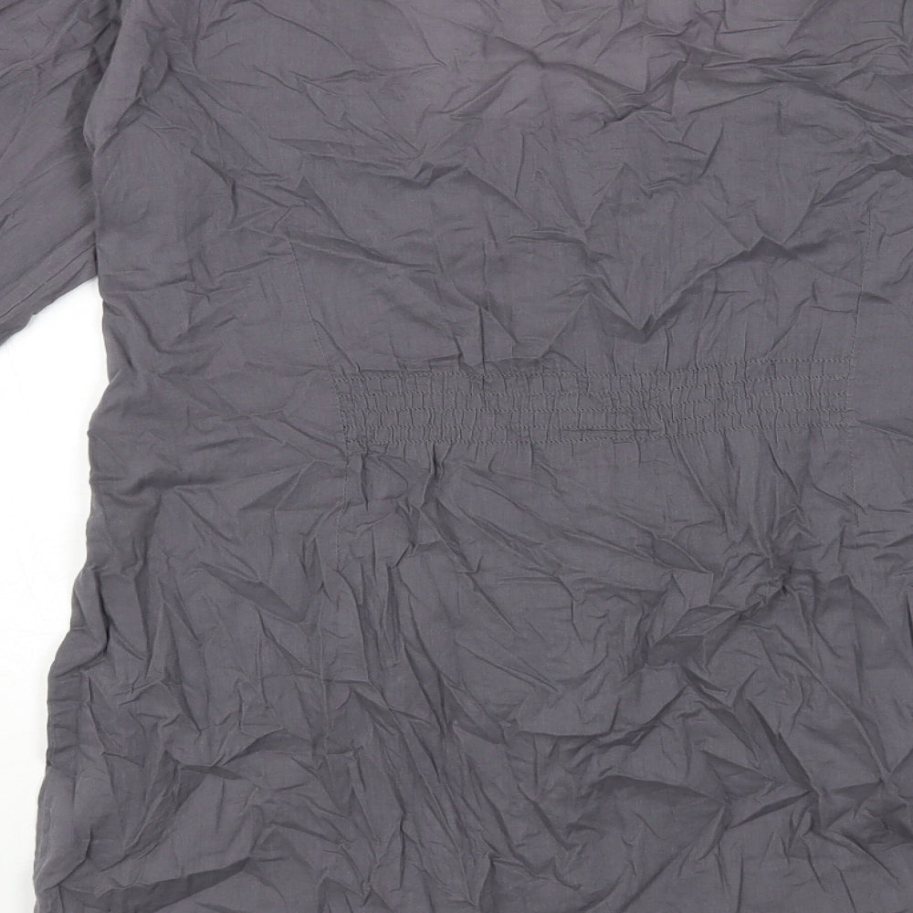 Glamorosa Womens Grey Cotton Basic T-Shirt Size 14 Square Neck