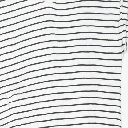 NEXT Womens White Striped Viscose Mermaid Size 14 V-Neck Pullover