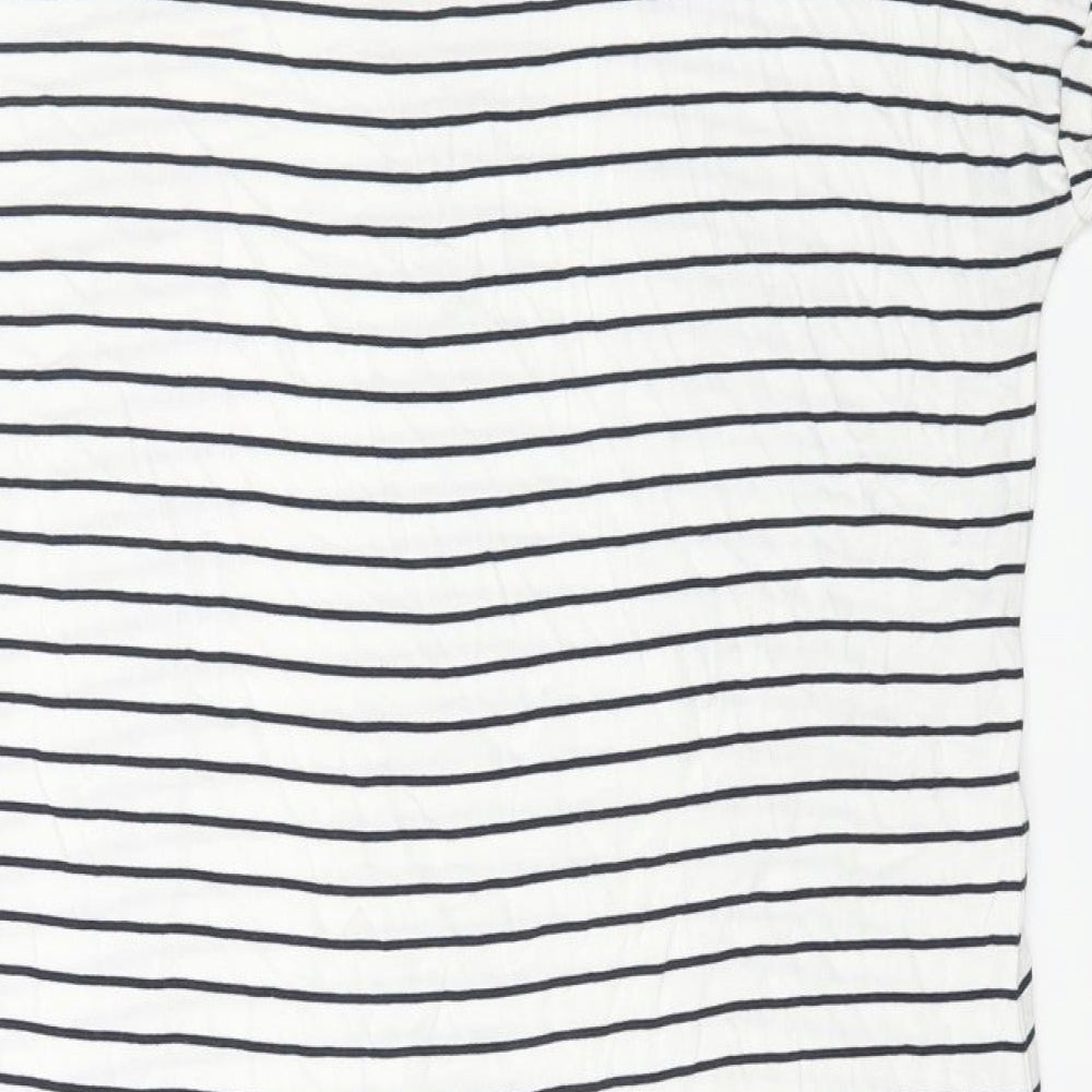 NEXT Womens White Striped Viscose Mermaid Size 14 V-Neck Pullover