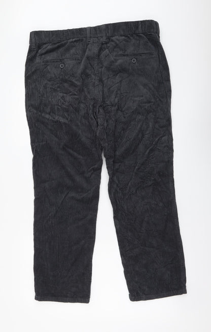 Marks and Spencer Mens Grey Cotton Tapered Jeans Size 38 in L28 in Regular Button