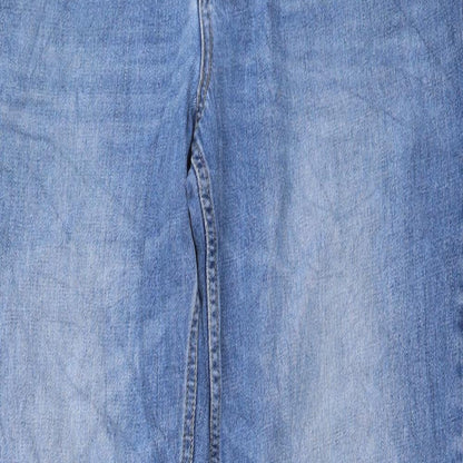 TU Mens Blue Cotton Straight Jeans Size 34 in L32 in Regular Button