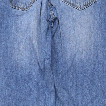 TU Mens Blue Cotton Straight Jeans Size 34 in L32 in Regular Button