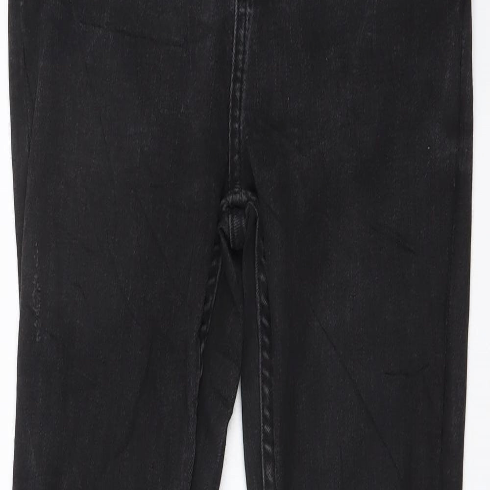 Zara Womens Grey Cotton Mom Jeans Size S L27 in Regular Button