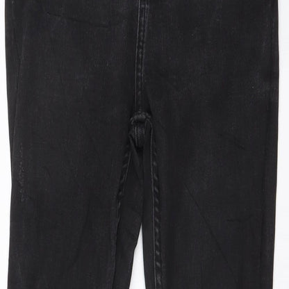 Zara Womens Grey Cotton Mom Jeans Size S L27 in Regular Button