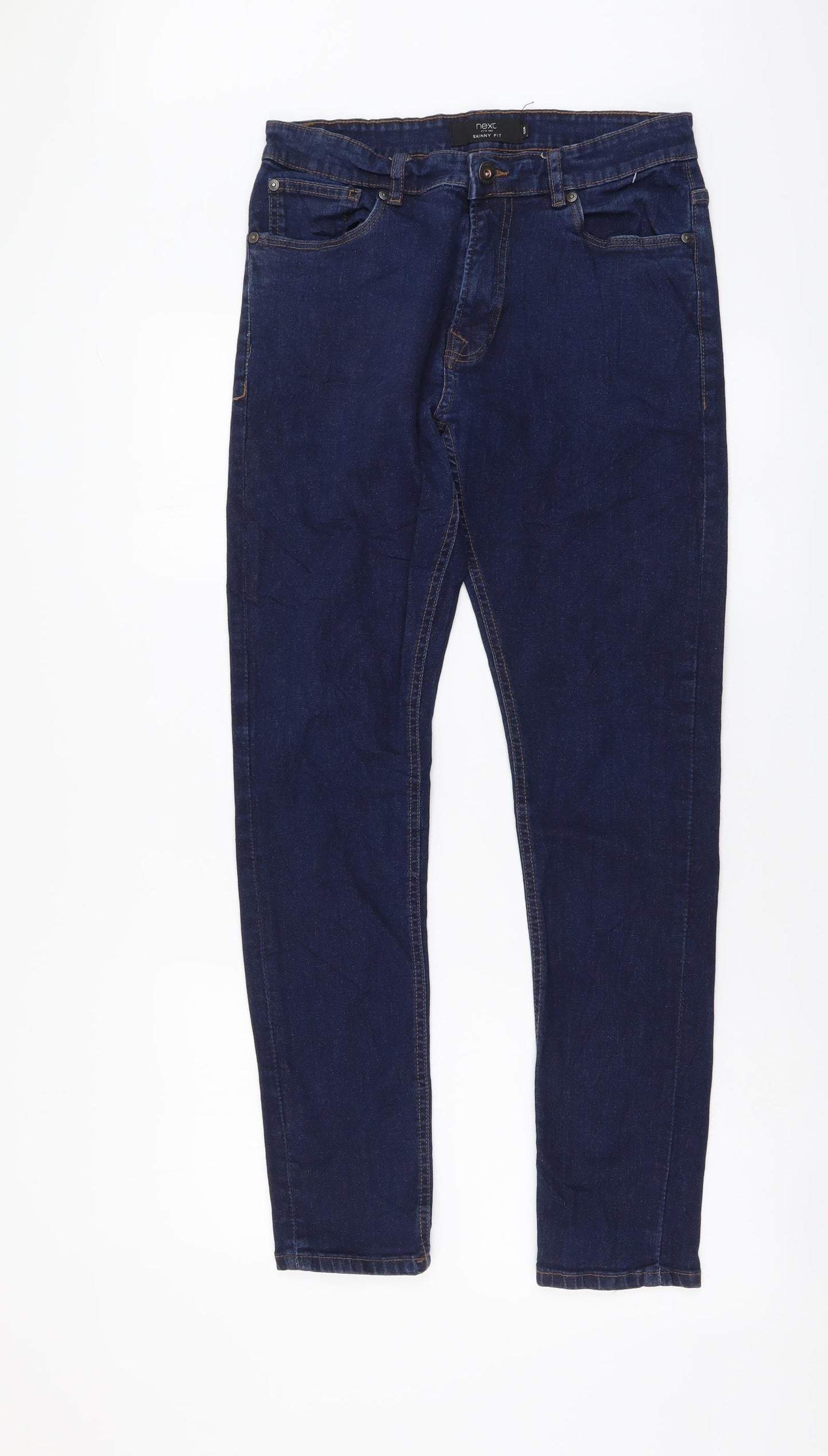 NEXT Womens Blue Cotton Skinny Jeans Size 30 in L29 in Regular Button