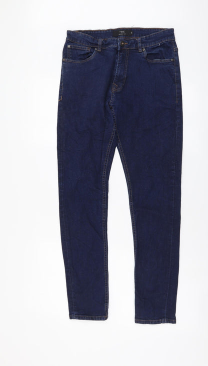NEXT Womens Blue Cotton Skinny Jeans Size 30 in L29 in Regular Button