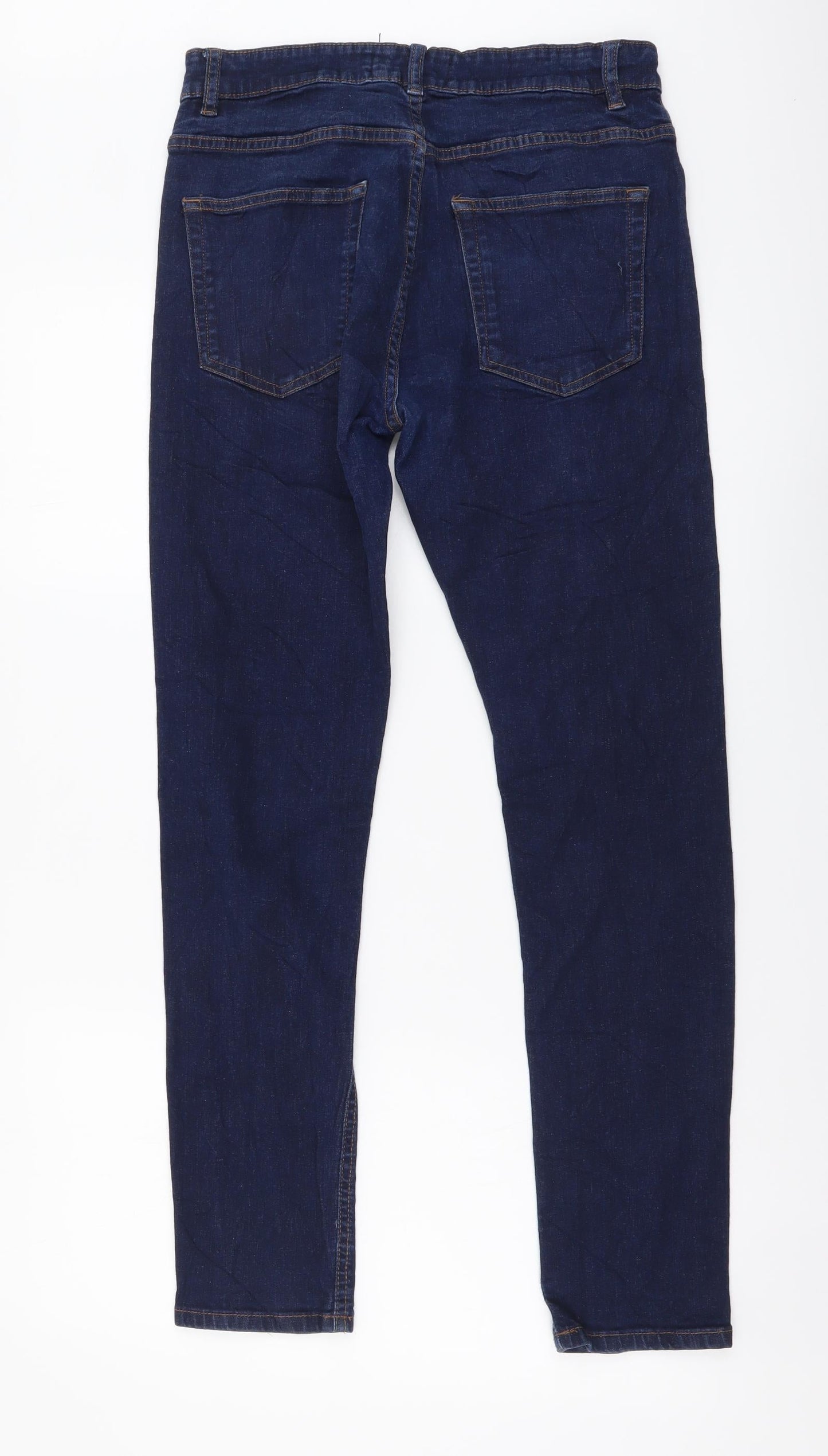 NEXT Womens Blue Cotton Skinny Jeans Size 30 in L29 in Regular Button