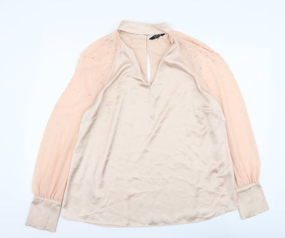Womens UK Size 16 Star Pink Basic Blouse