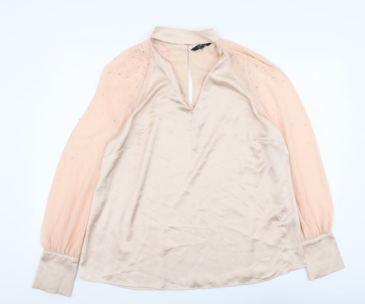 Womens UK Size 16 Star Pink Basic Blouse