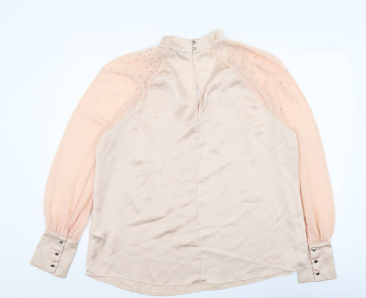 Womens UK Size 16 Star Pink Basic Blouse