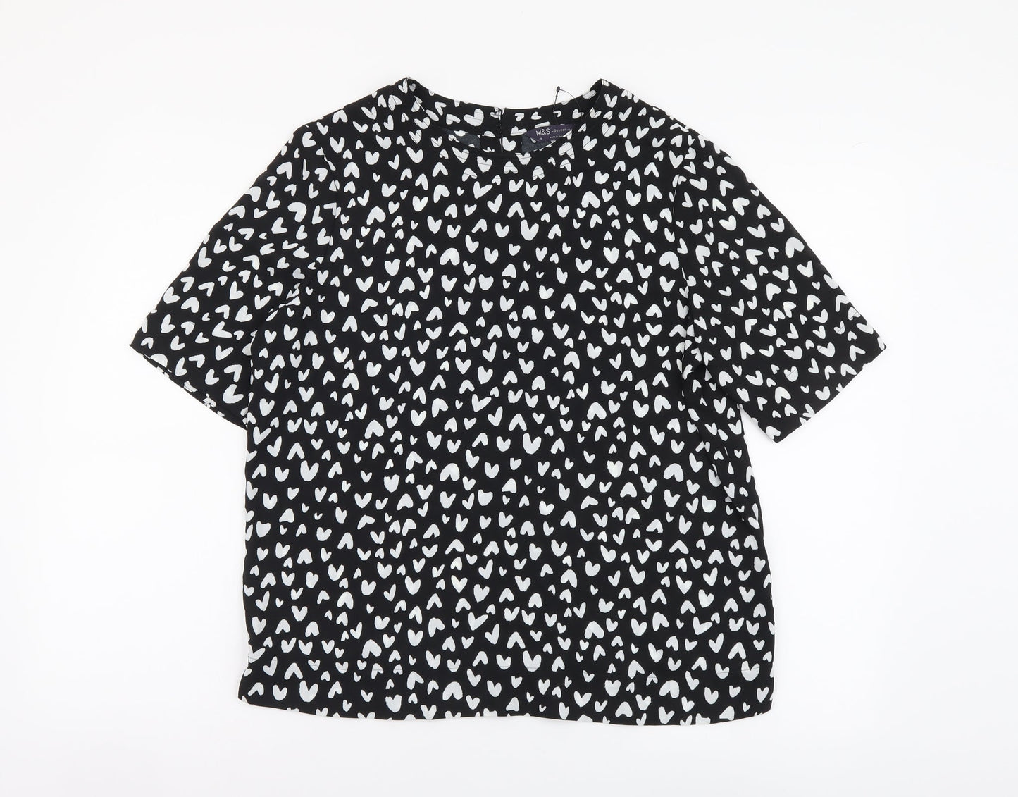 Womens UK Size 10 Marks and Spencer Black Basic Blouse