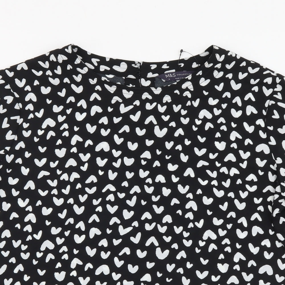 Womens UK Size 10 Marks and Spencer Black Basic Blouse