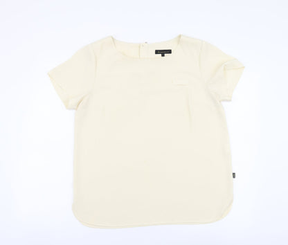 Incorporatewear Womens Ivory Polyester Basic Blouse Size 14 Round Neck