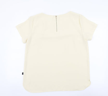 Incorporatewear Womens Ivory Polyester Basic Blouse Size 14 Round Neck