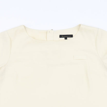 Incorporatewear Womens Ivory Polyester Basic Blouse Size 14 Round Neck