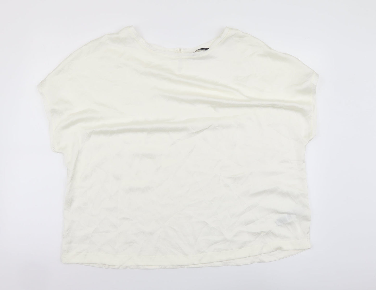 Womens UK Size 22 Marks and Spencer Ivory Basic Blouse