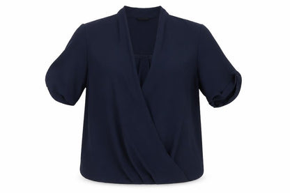 Topshop Womens Blue Polyester Basic Blouse Size 8 V-Neck