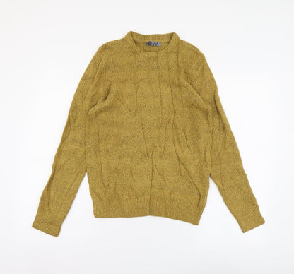 Womens UK Size M Marks and Spencer Yellow Henley Jumper
