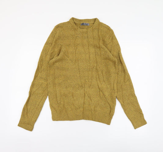 Womens UK Size M Marks and Spencer Yellow Henley Jumper