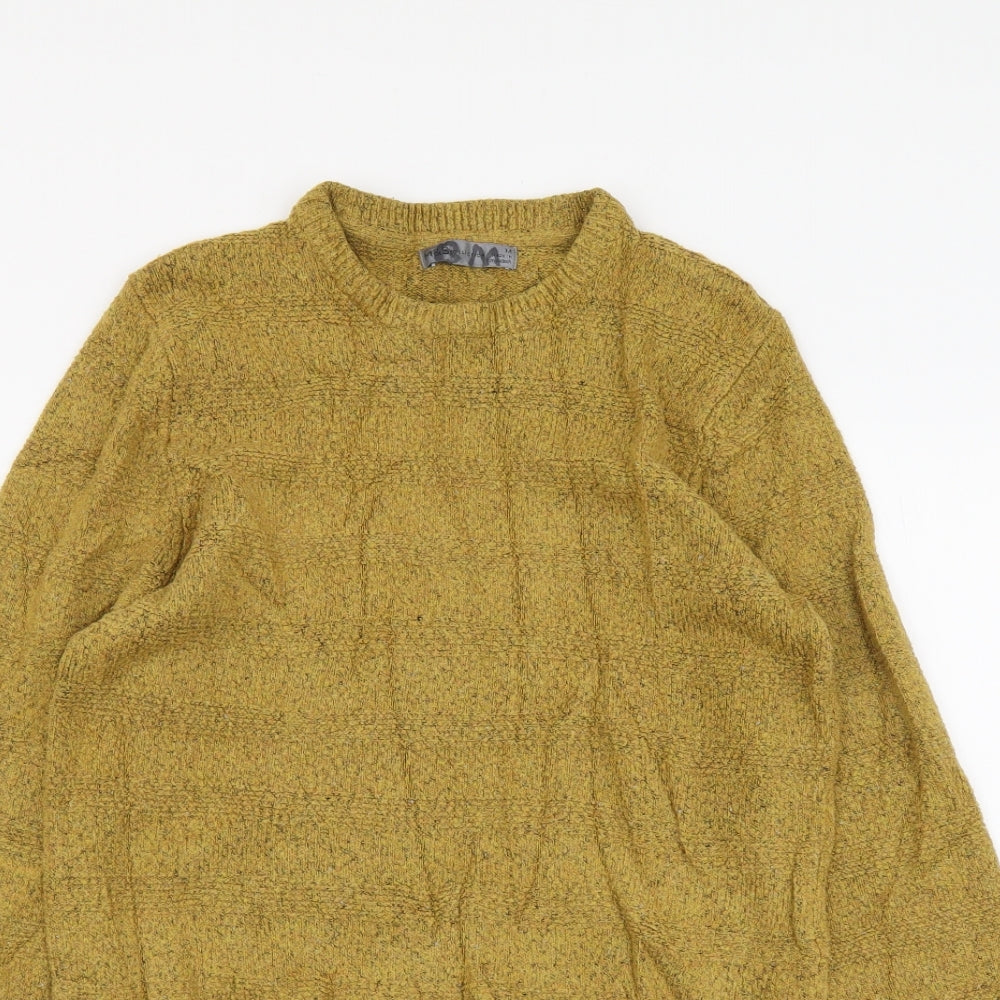 Womens UK Size M Marks and Spencer Yellow Henley Jumper