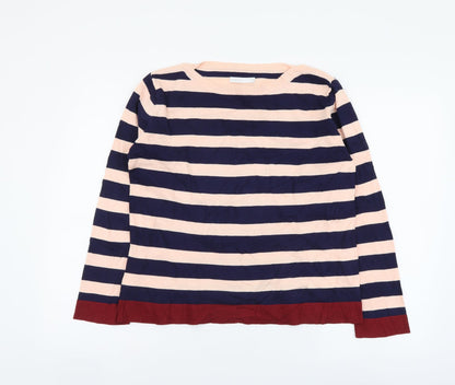 Padini Womens Multicoloured Boat Neck Striped Viscose Pullover Jumper Size L