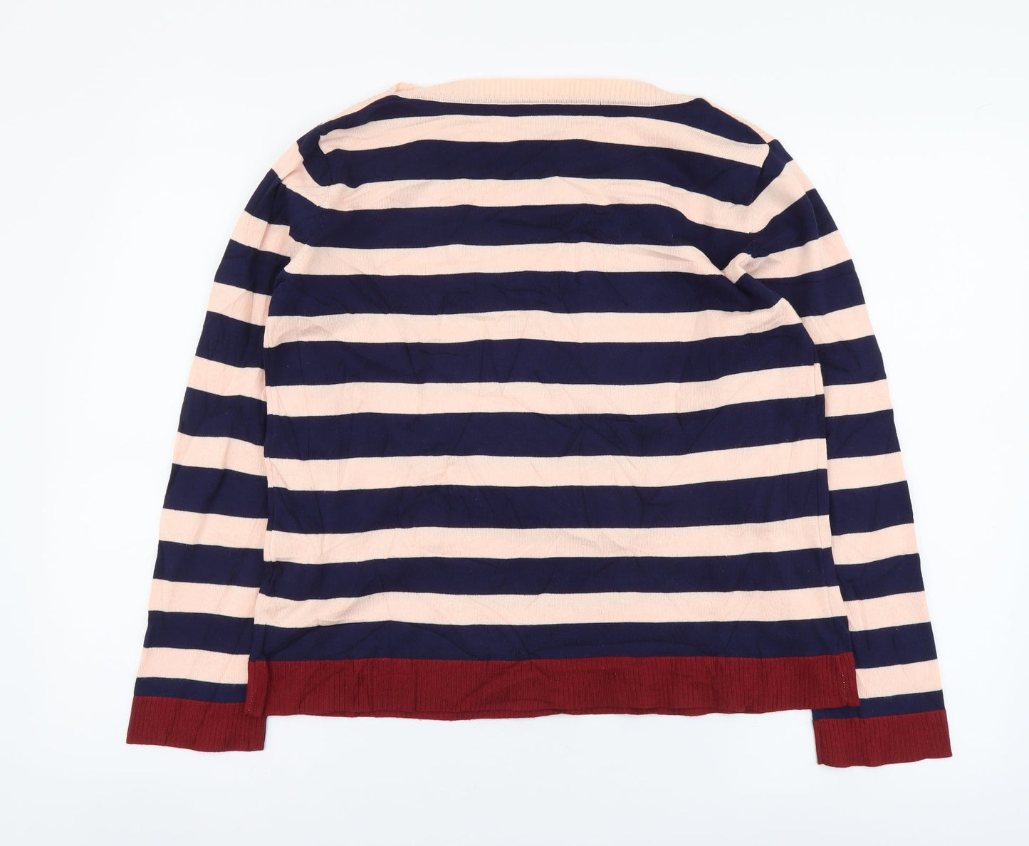 Padini Womens Multicoloured Boat Neck Striped Viscose Pullover Jumper Size L