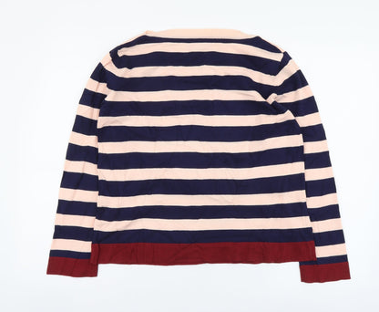 Padini Womens Multicoloured Boat Neck Striped Viscose Pullover Jumper Size L