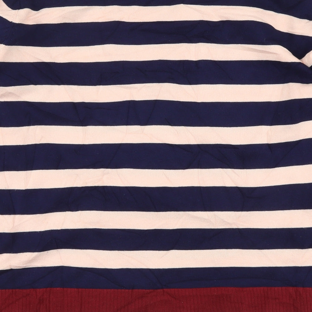 Padini Womens Multicoloured Boat Neck Striped Viscose Pullover Jumper Size L