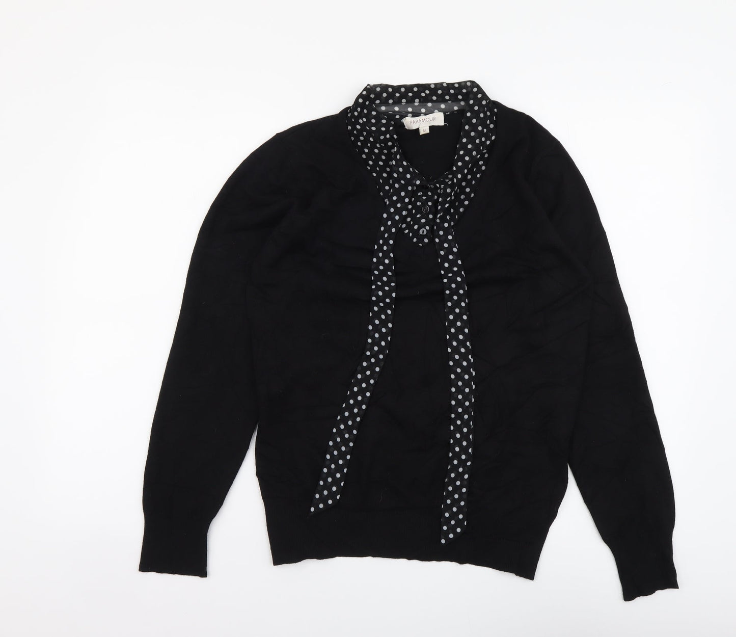 Womens UK Size M Paramour Black Pullover Jumper