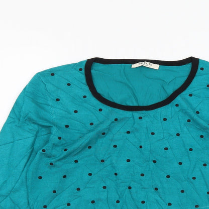 Womens UK Size S Precis Green Pullover Jumper