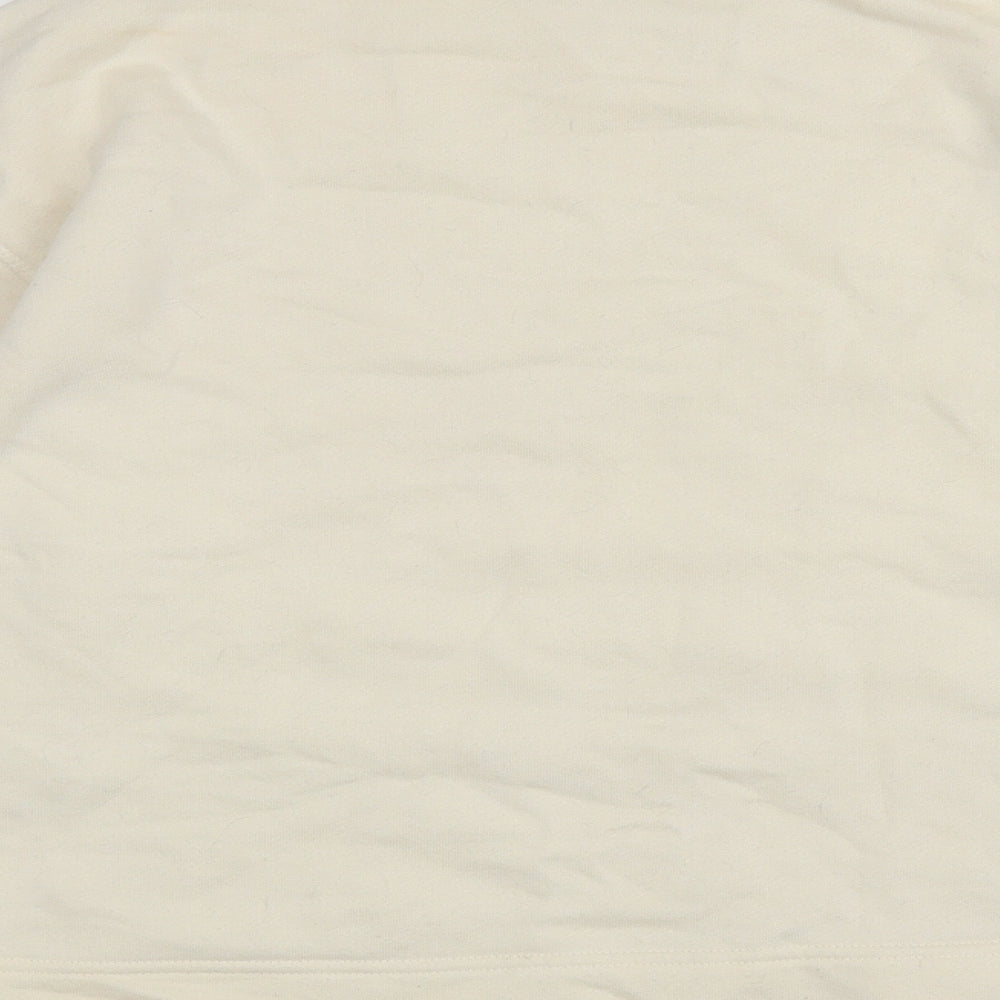 Zara Womens Ivory Cotton Pullover Sweatshirt Size S Pullover - Balloon Sleeves