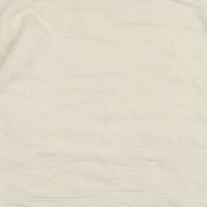 Zara Womens Ivory Cotton Pullover Sweatshirt Size S Pullover - Balloon Sleeves
