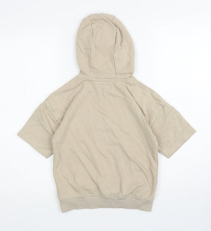NEXT Boys Beige Cotton Pullover Hoodie Size 7 Years Pullover