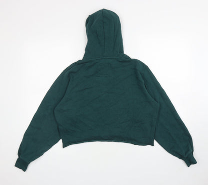 Hollister Womens Green Cotton Pullover Hoodie Size XS Pullover - Cropped, Butterflies