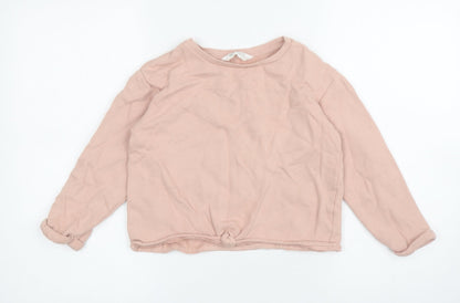 H&M Girls Pink Cotton Pullover Sweatshirt Size 7-8 Years Pullover
