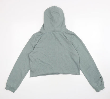 Atmosphere Womens Green Cotton Pullover Hoodie Size 10 Pullover - Ripped detail, Cropped