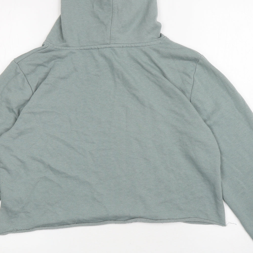 Atmosphere Womens Green Cotton Pullover Hoodie Size 10 Pullover - Ripped detail, Cropped