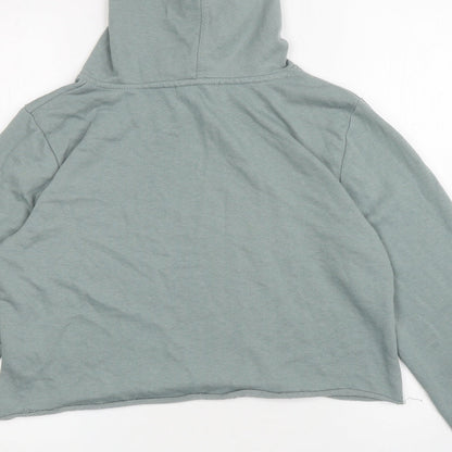 Atmosphere Womens Green Cotton Pullover Hoodie Size 10 Pullover - Ripped detail, Cropped