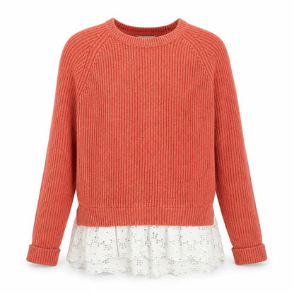 Womens UK Size M Papaya Pink Pullover Jumper