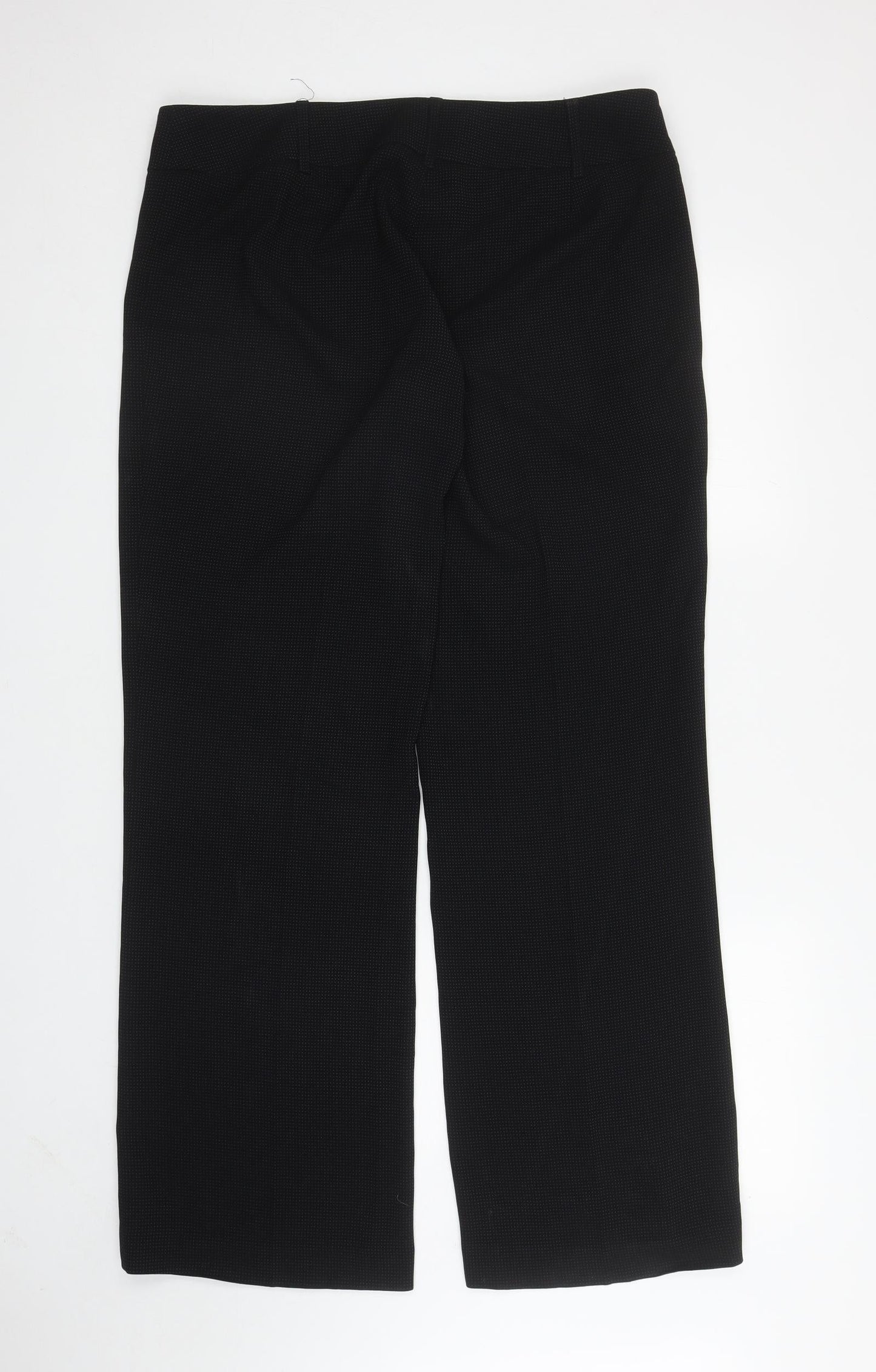 AMARANTO Womens Black Polka Dot Polyester Dress Pants Trousers Size 16 L32 in Regular Zip