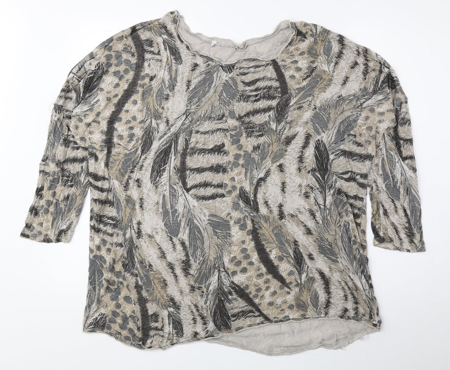 Womens UK Size One Size Preworn Brown Basic Blouse