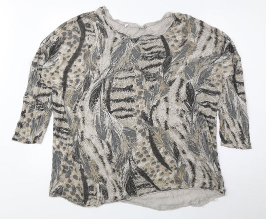 Womens UK Size One Size Preworn Brown Basic Blouse