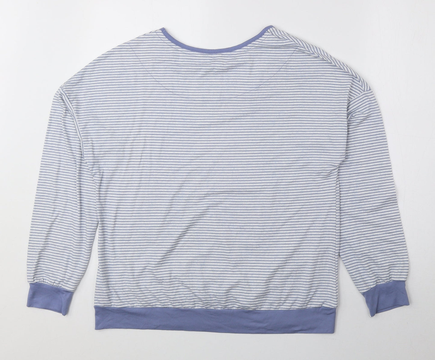 Primark Womens Blue Round Neck Striped Polyester Pullover Jumper Size XS