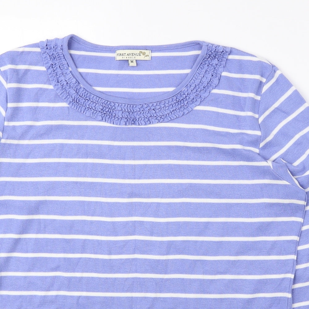 Womens UK Size M First Avenue Blue Basic Blouse
