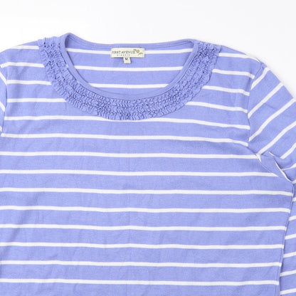 Womens UK Size M First Avenue Blue Basic Blouse