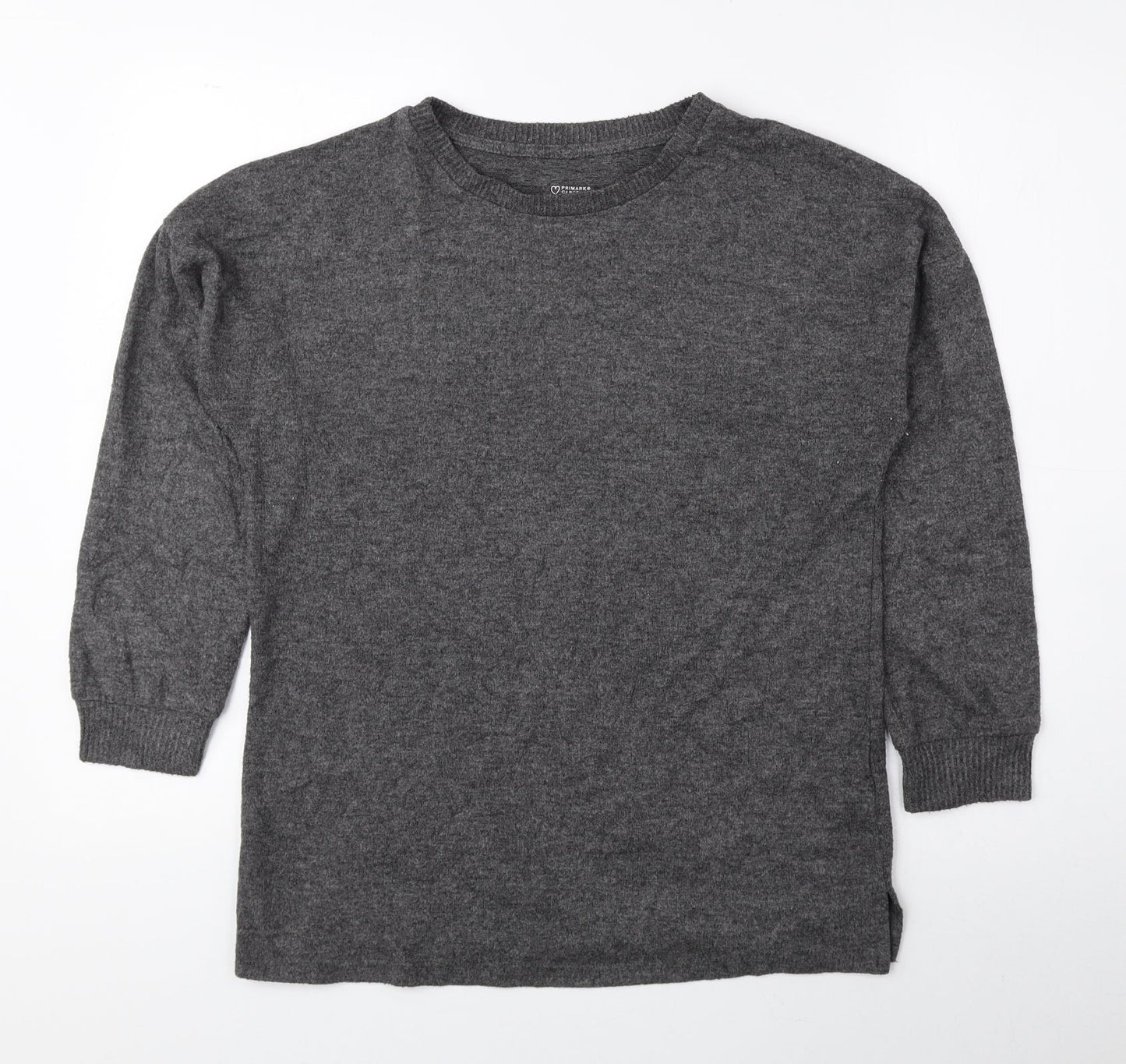 Primark Womens Grey Round Neck Polyester Pullover Jumper Size S
