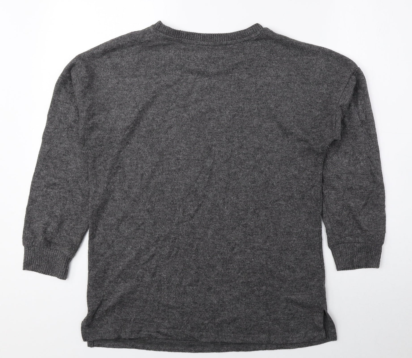 Primark Womens Grey Round Neck Polyester Pullover Jumper Size S