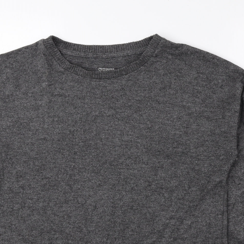 Primark Womens Grey Round Neck Polyester Pullover Jumper Size S