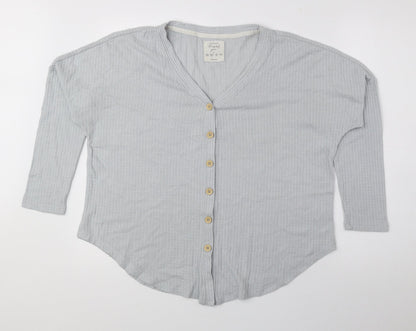 Primark Womens Blue V-Neck Polyester Cardigan Jumper Size S