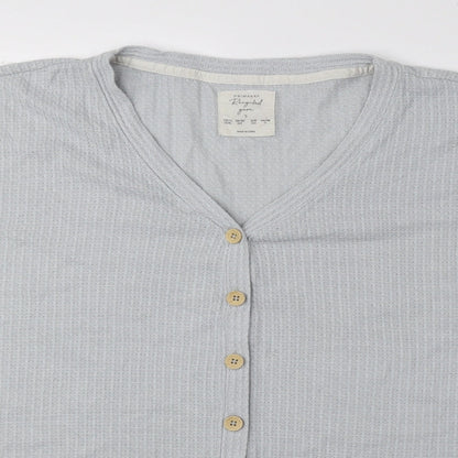 Primark Womens Blue V-Neck Polyester Cardigan Jumper Size S